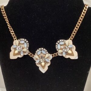 J. Crew Gold and Cream Floral Necklace